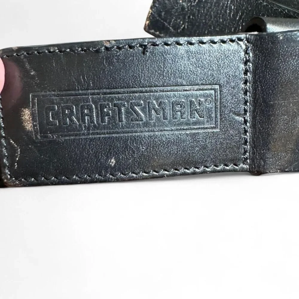 Craftsman Men's Black 1.5in wide Belt with logo belt buckle size medium